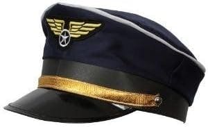 Airline Pilot Captain's Hat Mens Fancy Dress Accessory