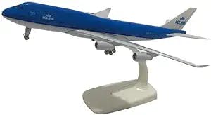 LUKBUT Gliding Ratio of Painted Artworks for: 20cm KLM Boeing 747 Model Aircraft Model Die Cast Metal 1/300 Scale Aircraft Aerodynamic Design
