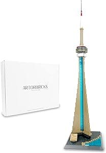 Artorbricks Architectural CN Tower-Toronto Large Collection Building Set Model Kit and Gift for Adults, Compatible with Lego (400 Pieces)