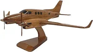 Beechcraft King Air 90 Airplane/Plane - Turboprop Aircraft - Executive Wooden Desktop Model (Mahogany)