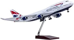 HATHAT Alloy Resin Collectible Airplane Models 1 150 Scale B747 British Airways Airplane Model Toy with Lights and Wheels die cast Resin Alloy Airplane Decoration Collection 2023 2024