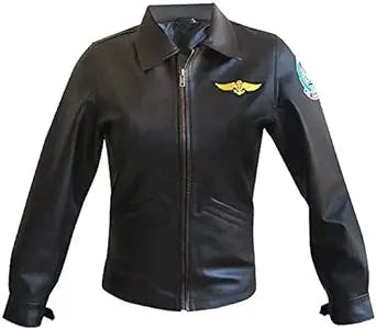 GENUINE JACKETS Top Kelly Gun McGillis Jacket Costumes Leather Charlie Flight Aviator-Lightweight Black Leather Jacket