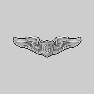 RDW Glider Pilot Badge Wings - Color Sticker - Decal - Diecut - Aviation Badges Glider Training - 24.00x7.38