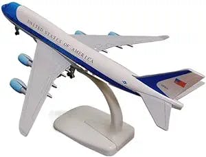 LUKBUT Gliding Ratio of Painted Artworks for: 20cm Alloy Metal USAF One B747 Airline 747 Airline Die Casting Aircraft Model Aerodynamic Design