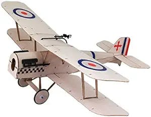 Viloga Micro Balsa Wood Model Airplane SE5A Biplane, 14.8'' Wingspan Laser Cut Unassembled Model Airplanes Kits to Build for Adults, DIY Mini RC Plane for Indoor Fly (KIT+Motor+ESC+Servos)
