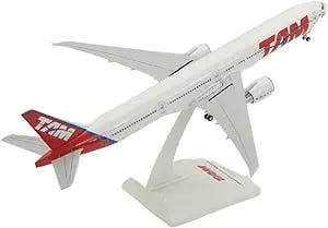 HATHAT Alloy Resin Collectible Airplane Models for: 1 200 Scale Brazil Tam Airlines B777-300ER ABS Material Airplane Model Decoration Collection 2023 2024