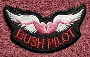 Dolly Jeans Patches -Bush Pilot Spread Wings Embroidered Patch 3.5X3.75"