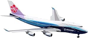 HATHAT Alloy Resin Collectible Airplane Models for: Die-cast 1 200 Scale China Airlines B747-400 B-18210 Big Blue Whale Alloy Aircraft Model Decoration Collection 2023 2024