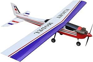 HYUA RC Airplane Model Toys, 4CH Brushless RC Electric Balsa Wood Airplane Model, Remote Control Airplane Glider Easy to Fly for Beginner Adults Kids (ARF Version)