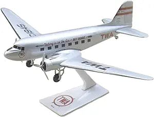 Pre-Built Finished Model Aircraft 1/100 Scale for Dc-3 Assembled Scene Display Aircraft Model Static Display Collection Gift Boy Toy Replica Airplane Model