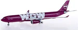 HINDKA Pre-Built Scale Models 1 400 for Wow Air A330-300 TF-Gay Simulation Metal Alloy Aircraft Model Toy Collection Decoration Gift Mini Airplane