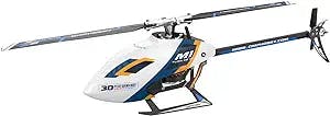 OMPHOBBY M1 EVO RC Helicopter Dual Brushless Motors Direct-Drive Mini RC Helicopters for Adults, 3D Flight RC Airplane 6 Channel Heli BNF White(Futaba S-FHSS Protocol-No Controller)
