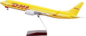 Lose Fun Park Airplane Model 18" 1:130 Scale Aircraft Model DHL 737 Plane Model with LED Light for Collection or Gift