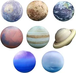 Vinfgoes Inflatable Space Planets Solar System Set- 8 Planets +Pluto+Sun and Moon-11 Pieces, Astronomy for Education Galaxy Space Theme Party Decoration (8 Balloons, 40 inches)
