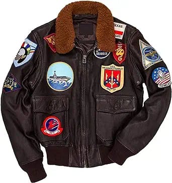 Maverick Gun Top jackets Mens Aviator Pilot G1 Bomber Air Force Real Cow Leather