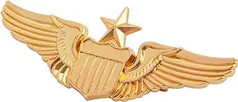 The U.S. Air Force Senior Pilot Gold Wings 3" Pin - One for the Enthusiasts
