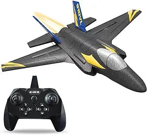 JLLING F35 RC Airplane 2.4GHz 4CH Remote Helicopte 6-axis Gyro RC Crash EPP Plane RC Model Aircraft 15min Flight Time Remote Toys for Adults Kids Boys Ready to Fly Boy Teen Birthday Gift