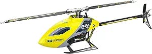 OMPHOBBY M1 EVO RC Helicopter Dual Brushless Motors Direct-Drive Mini RC Helicopters for Adults, 3D Flight RC Airplane 6 Channel Heli BNF Yellow(OMP Protocol-No Controller)