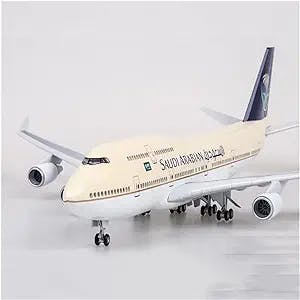 HATHAT Alloy Resin Collectible Airplane Models 1 150 for 747 B747-400 Aircraft Saudi Arabian Airlines Model W Lightweight Wheel Landing Gear Decoration Collection 2023 2024 (Color : A)