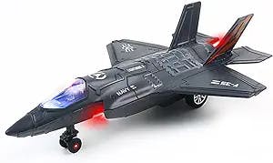 F35 Fighter Jet Toy - 1 Pack, Pull Back Toy Jets with Light & Sound, Diecast Airplane Toys for Kids, Model Plane Toy for Gifts Collection Decor