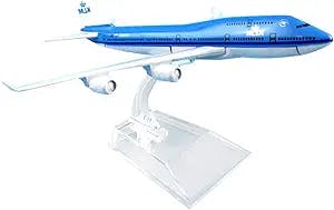 preliked Creature Toys, 1/400 16cm Diecast Air KLM Plane 747 Aircraft Airplane Model Gift Desktop Decor