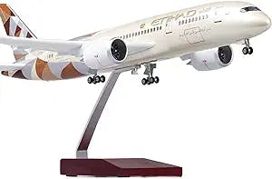 HINDKA Pre-Built Scale Models for B787 Dreamliner ETIHAD Airlines Die Cast Plastic Resin Aircraft 43 Cm 1 130 Mini Airplane