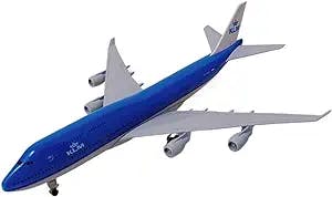 APLIQE Aircraft Models 20cm for KLM Airlines Boeing 747 B747 Die Cast Alloy Metal Airplane Model with Wheels Airplane Gift Gift Graphic Display