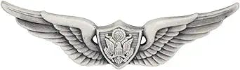 MEDALS OF AMERICA EST. 1976 Army Aviation Aircraft Crewman Full Size Silver Oxide Badge