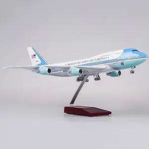 18.5 in Model Jet Airplane Model Aircraft for Boeing 747 with Light Wheel Diecast Plastic Alloy Metal Base Plane Airliner Gift
