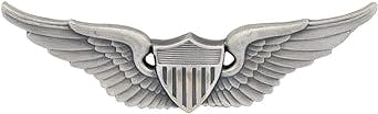 Army Basic Aviator Badge Silver Oxide Full Size
