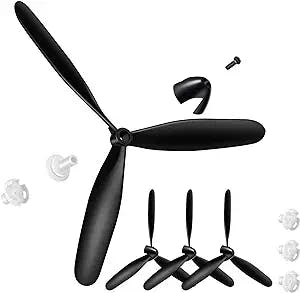 Outus 3 Sets Spare RC Plane Propellers 3 Blade Propeller Compatible with 761-11 BF109 Remote Control Radio Controlled Airplane Carbon Fiber Nose Cone with Propeller Savers and Adapters