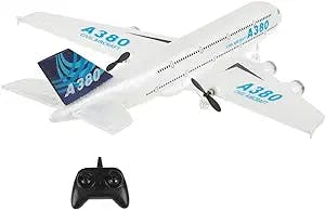 QT RC Plane-2.4Ghz 2 Channels Remote Control Airplane Ready to Fly,410mm Wingspan 6-Axis Gyro RC Airplane for Kids and Adults,Glider Aircraft Model Drone Kids…