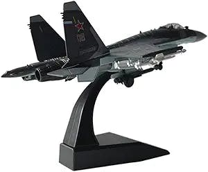 Pre-Built Finished Model Aircraft 1/100 Russian for Su-35 Super Side Fighter Simulation Alloy Military Model Finished Product Replica Airplane Model (Color : B)