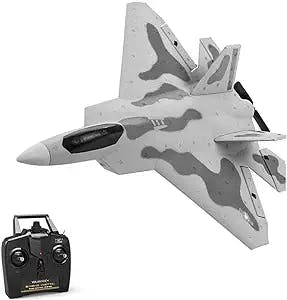 OZELS 3 CH RC Airplane, F-22 RC Plane Ready to Fly, 2.4GHz Remote Control Airplane, Easy to Fly RC Glider for Kids & Beginners