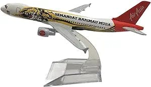 HATHAT Alloy Resin Collectible Airplane Models for: Airasia Tiger Airbus A320Semanoat Harimau Muda 1:400 Die Cast Natural Resin Aircraft Decoration Collection 2023 2024