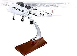 HATHAT Alloy Resin Collectible Airplane Models 1:60 for Cessna 172 Skyhawk Model Base and Wheels Alloy Plane Collection Display Model Decoration Collection 2023 2024