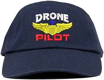 Top Level Apparel Drone Pilot Aviation Wing Embroidered Soft Crown Dad Cap
