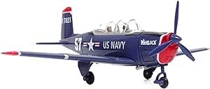 Pre-Built Finished Model Aircraft 1/48 Scale Trainer Beechcraft T-34 Mentor Classic for Aviation Plane Aircraft Model Toy Display Replica Airplane Model