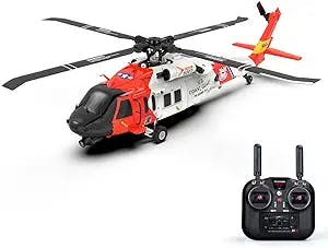Lingxuinfo RC Helicopter Model with GPS Positioning and Camera, 1/47 F09-S 2.4G 6CH Brushless Direct Drive RC Helicopter for American UH60-Black Hawk Model, Best Outdoor Gift for Kids-RTF Edition