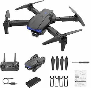 FoodOMeter 2023 Drone with 4K Dual HD Cameras Upgraded Version RC Quadcopter for Adults and Kids, Beginner WiFi RC Drone Live Video, HD RC Plane, Black