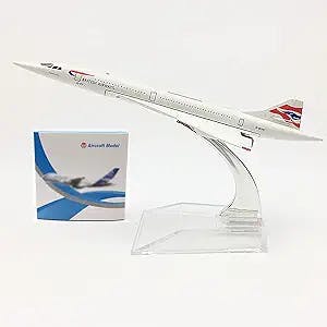 BOLYUM Concorde Model Air France Concorde Passenger Aircraft Model French Aviation BA British Airways Concorde Airplane Model Die-Cast Metal Simulation Finished Product Collection Gift,1:400 British A