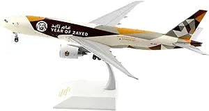 HATHAT Alloy Resin Collectible Airplane Models for: Die-cast 1 200 Simulation Etihad Airliner B777-200LRFA6-DDE Alloy Aircraft Model Decoration Collection 2023 2024