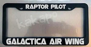 Pilot Galactica Air Wing Black License Plate Frame Battlestar