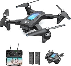 DEERC Drone with Camera for Adults and Kids 2K HD FPV Live Video, RC Quadcopter Helicopter with Waypoints, Altitude Hold, One Key Start, Headless Mode, 3D Flip, Long Flight