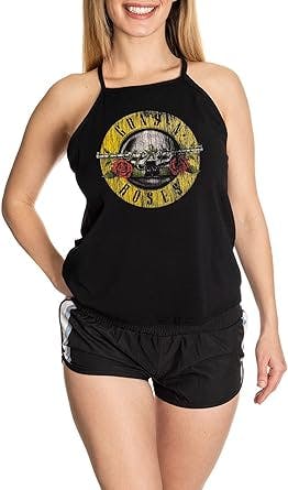 Calhoun Guns N Roses Bullet Logo Womens High Neck Sleeveless Halter Cami Beach Tank Top