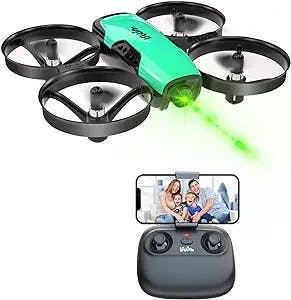 Loolinn | Drones for Kids with Camera - Mini Drone, Remote Control Quadcopter UAV with 90° Adjustable Camera, Security Guards, FPV Real Time Transmission Photos and Videos (Kid' Gift Idea)