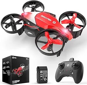 Holy Stone 2 In 1 Small Drone, Red Indoor Mini Drones for Kids RC Quadcopter with Race and Fly Mode, Modular Battery, Altitude Hold, 3D Flip, Headless Mode, Easy to Use, BoyToys Gifts for Girls