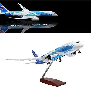 24-Hours 18” 1:130 Airplane Model South China Boeing 787 Model Plane with LED Light(Touch or Sound Control) for Decoration or Gift