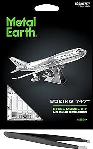 Metal Earth Boeing 747 3D Metal Model Kit Bundle with Tweezers Fascinations