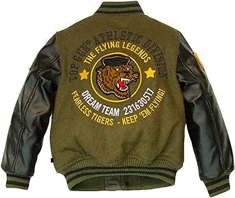 Top Gun® Kids “Tiger” Wool-Vegan Leather Jacket